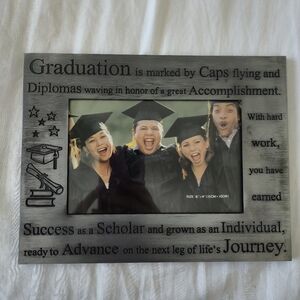 NWOB Graduation Themed Photo Frame - Gray Pewter